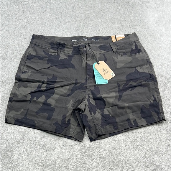 NEW Prana 20 Women's Halle‎ Short Plus II Charcoal Camouflage Swim Shorts - Picture 1 of 15